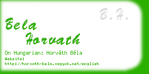 bela horvath business card